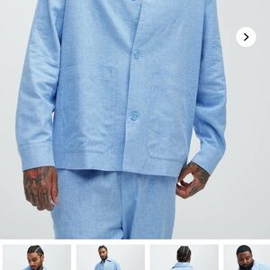 FASHION NOVA - ICE BLUE LINEN JACKET, MEDIUM NWT